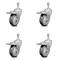 Service Caster 4 Inch Gray Polyurethane Swivel 10mm Stem Caster Set with Total Lock Brake SCC-TSTTL20S414-PPUB-M1015-4 - alternate 1